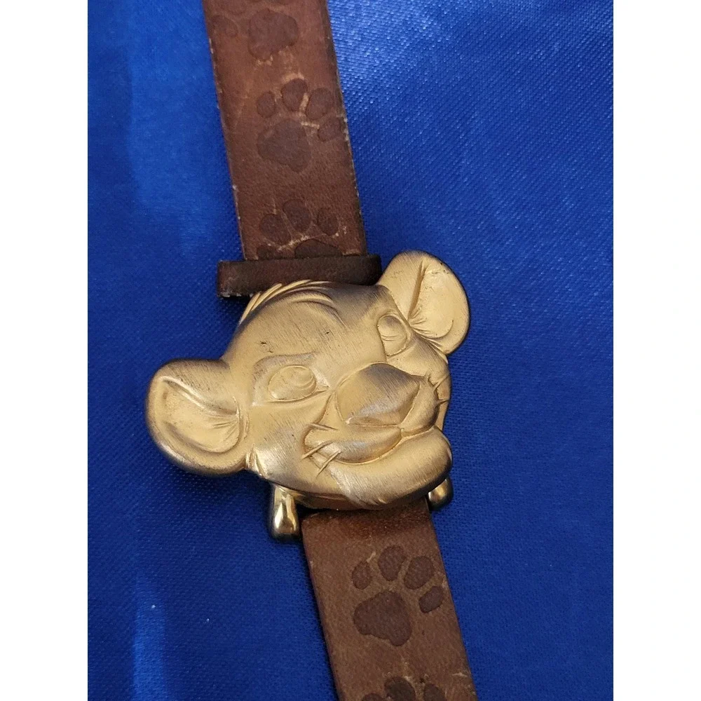 Vintage 1990s Disney Timex The Lion King Simba Flip-top Watch with leather Strap